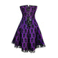 Violet Satin Black Net Corset Dress