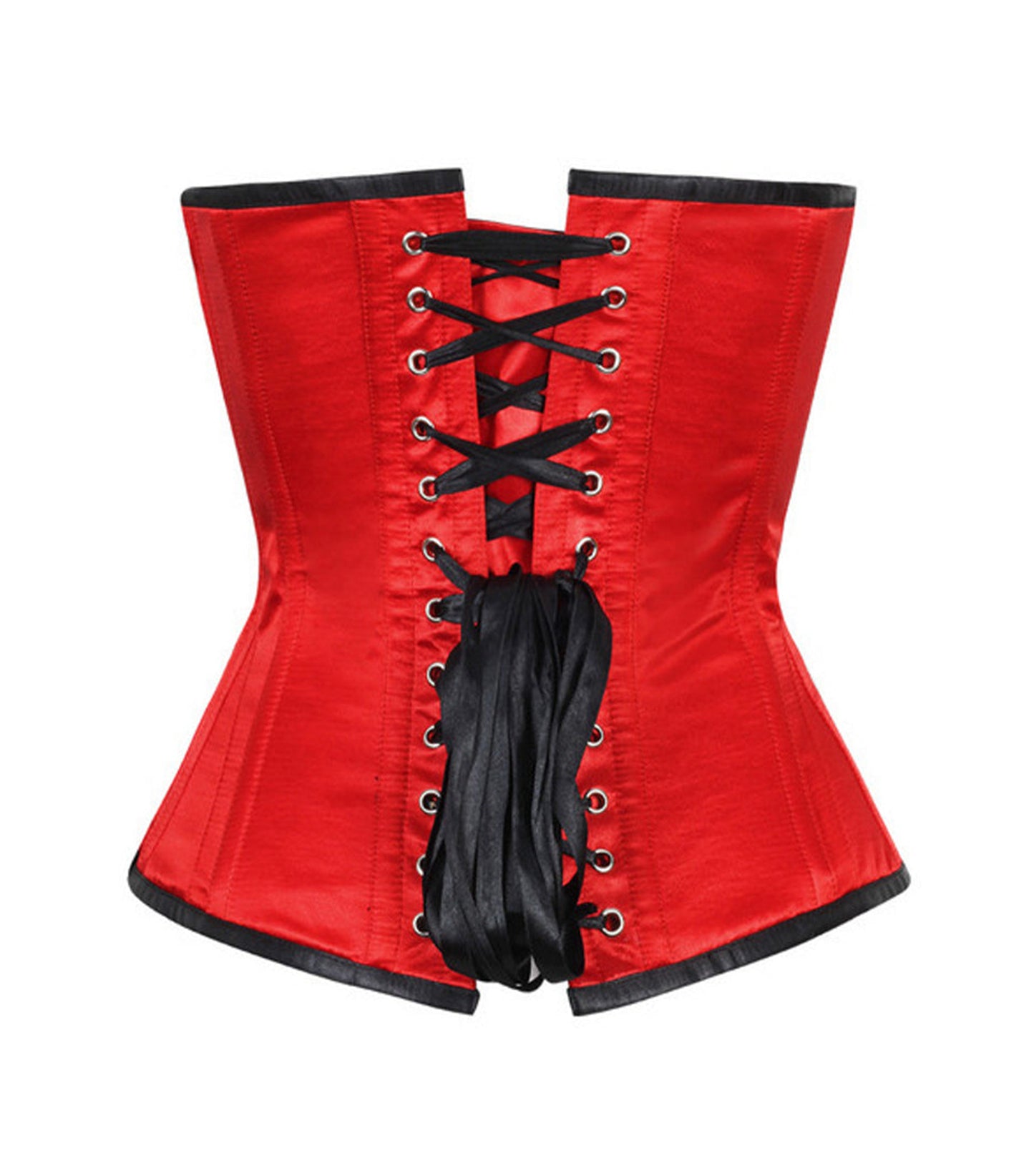 Fish Scale Embroidered Red Overbust Corset