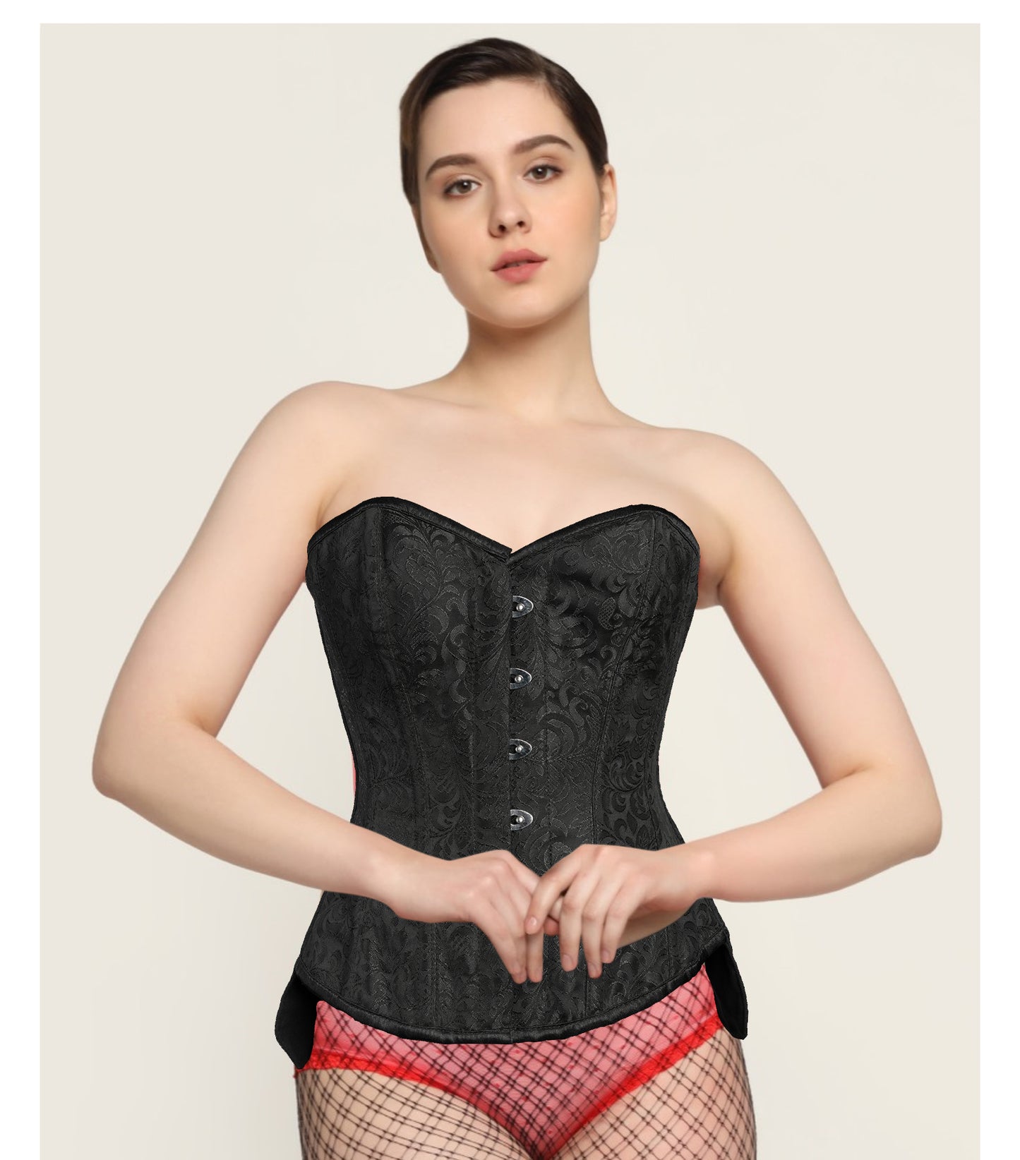 Taillenreduzierende Überbrustkorsetts mit Quatrefoil-Print