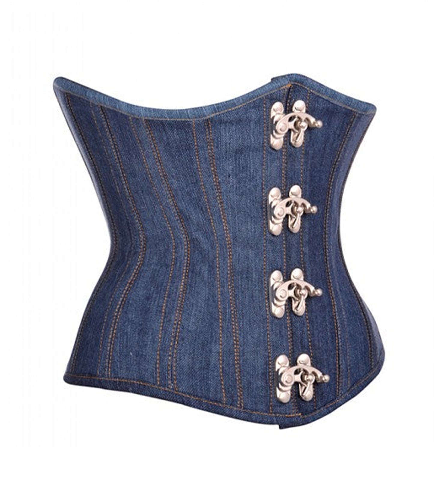 Blue Denim waist reducing underbust corset