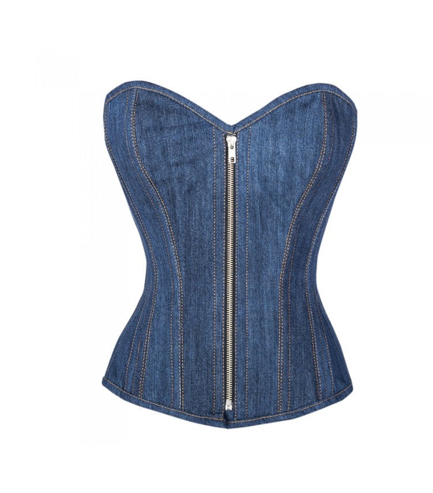 Blue Denim waist reducing overbust Corsets