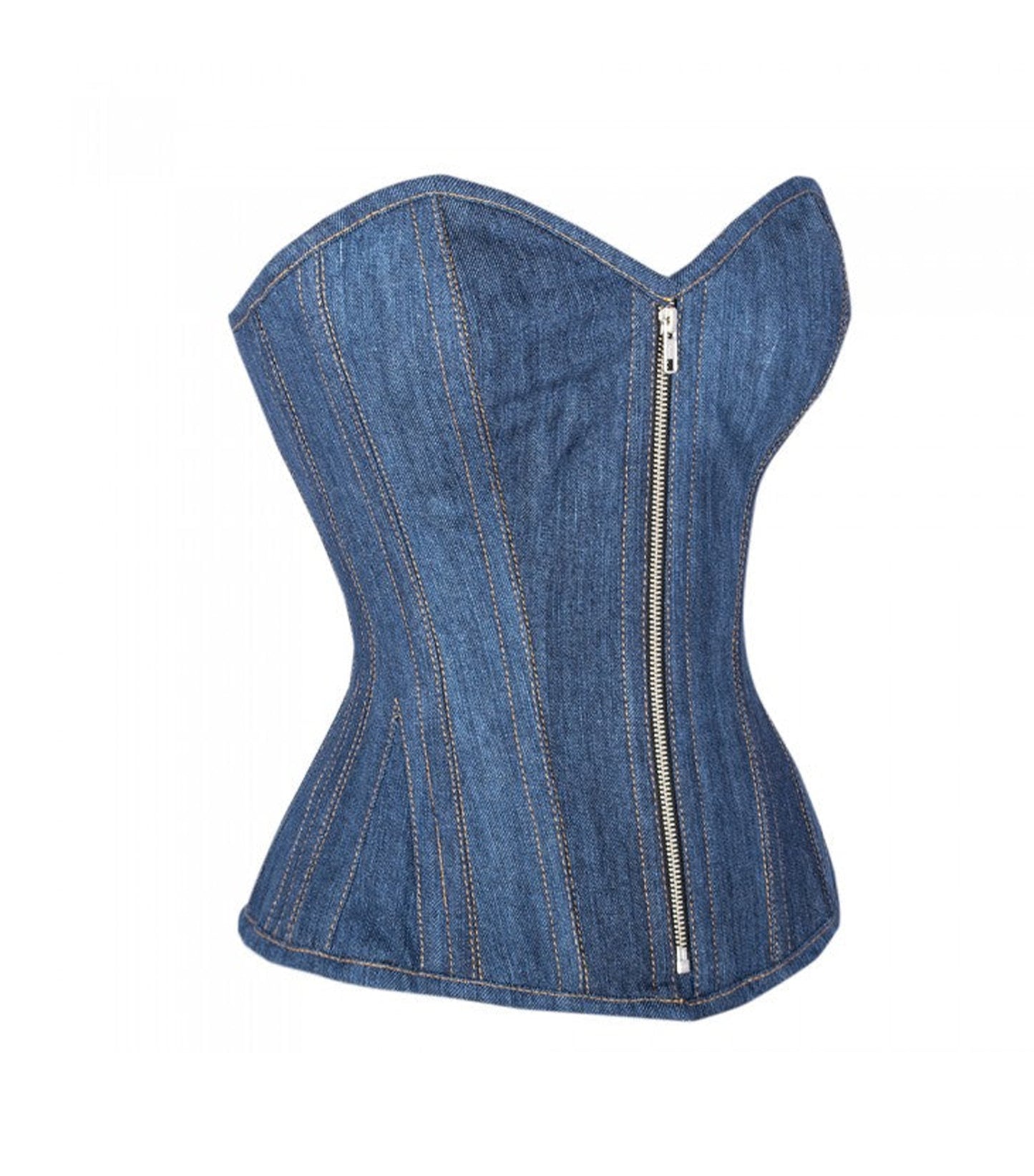 Blue Denim waist reducing overbust Corsets