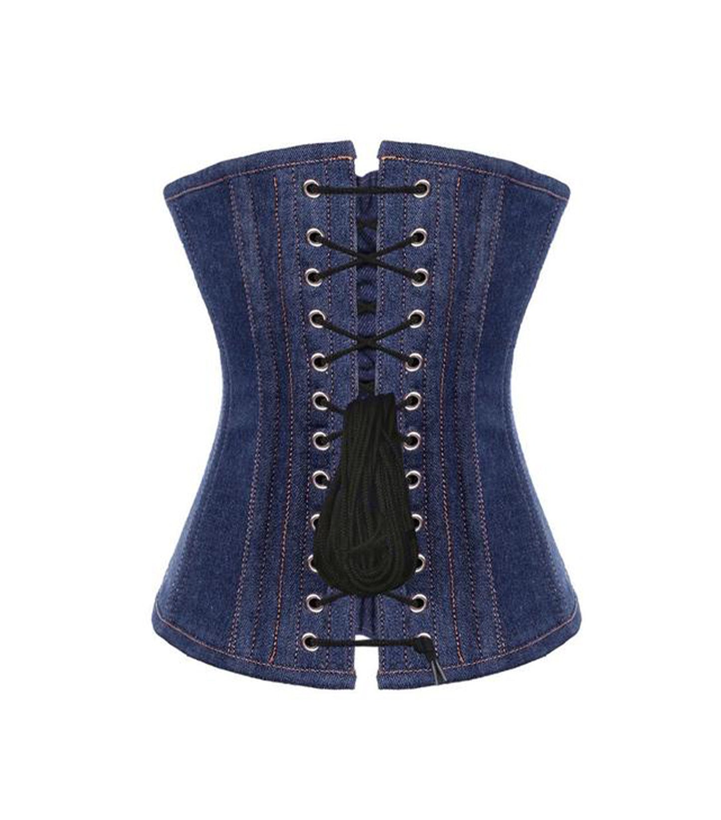 Blue Denim waist reducing overbust Corsets
