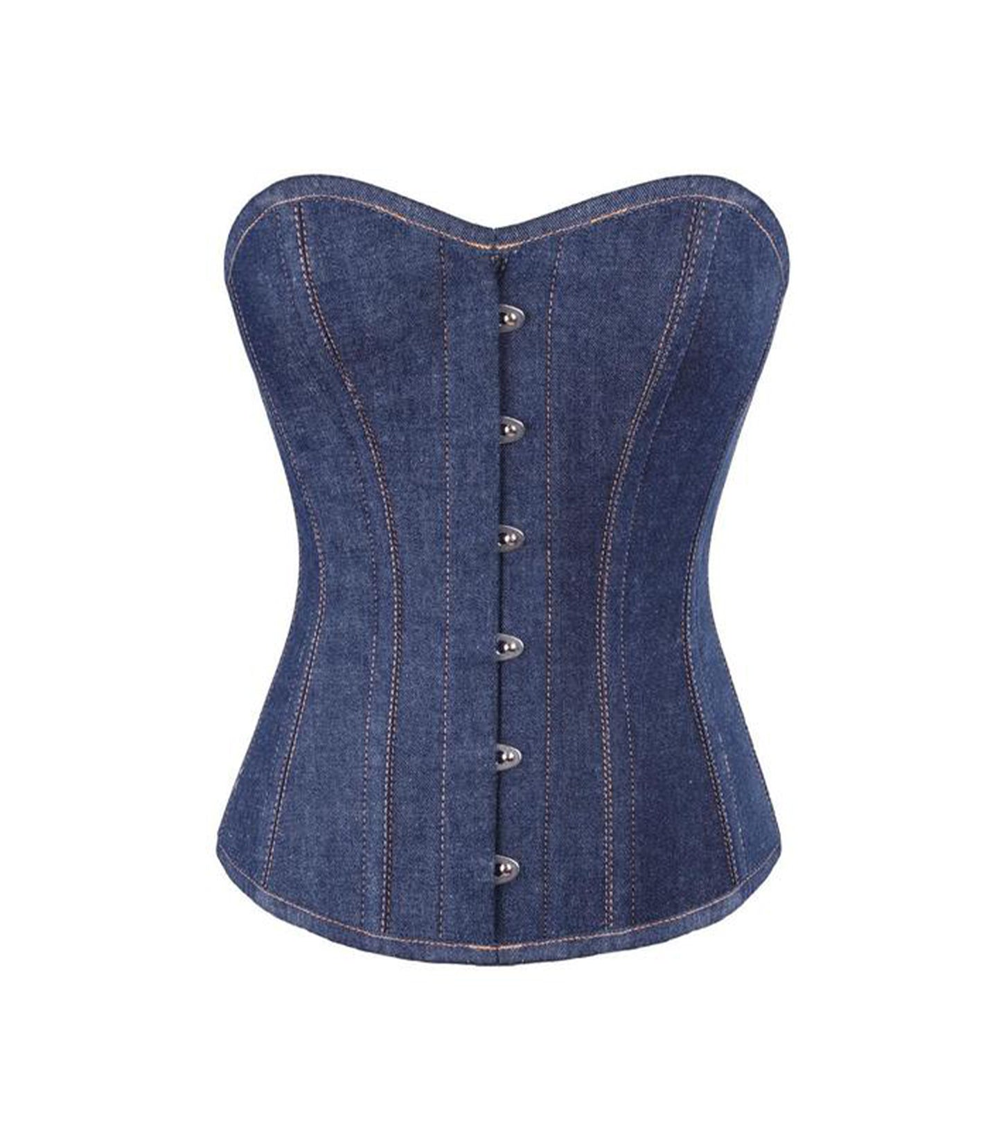 Blue Denim waist reducing overbust Corsets