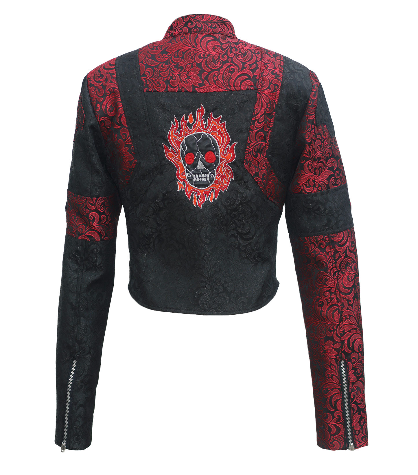 Skull Embroidered Brocade Ladies Jacket