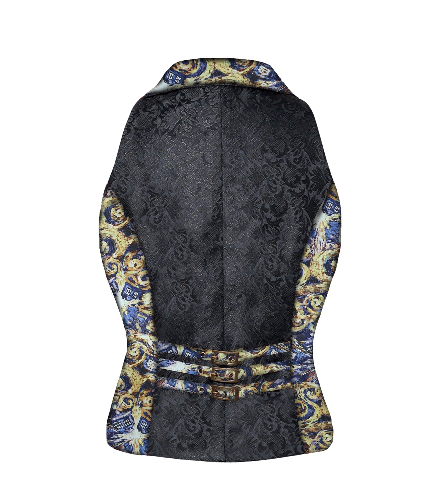 Tardis Flame printed Gothic Ladies Waistcoat