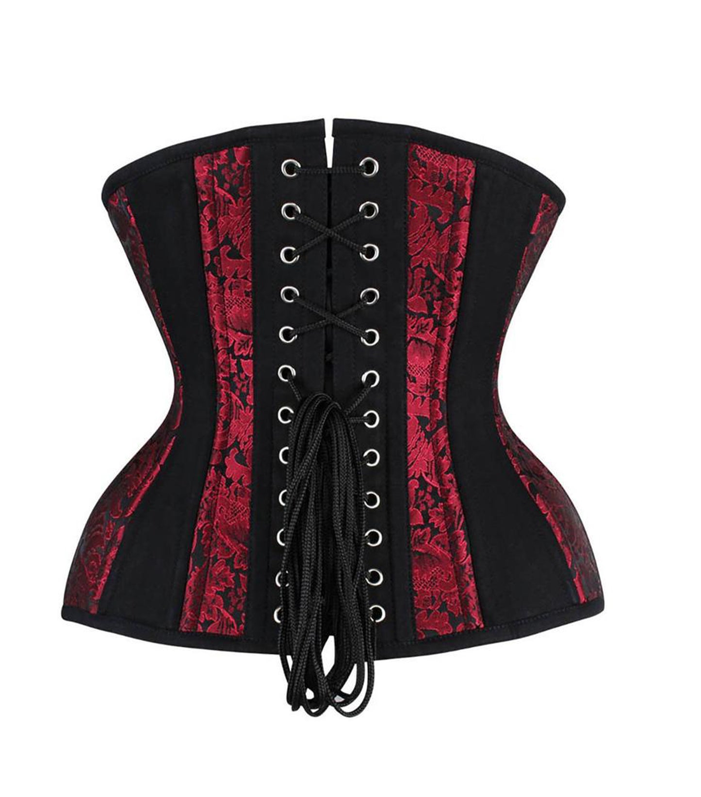 Heidi Red Brocade Authentic Steel Boned Underbust  Waist Training Corset