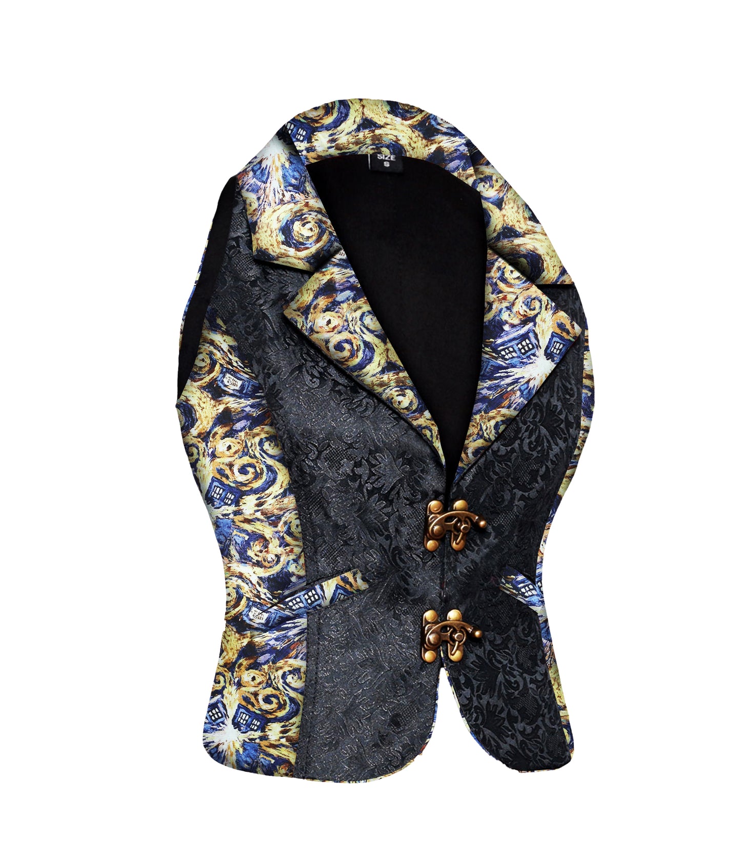 Tardis Flame printed Gothic Ladies Waistcoat