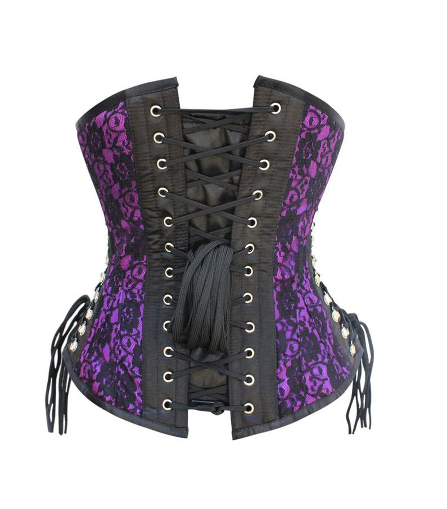Black/Purple Waist Reducing Underbust Corset