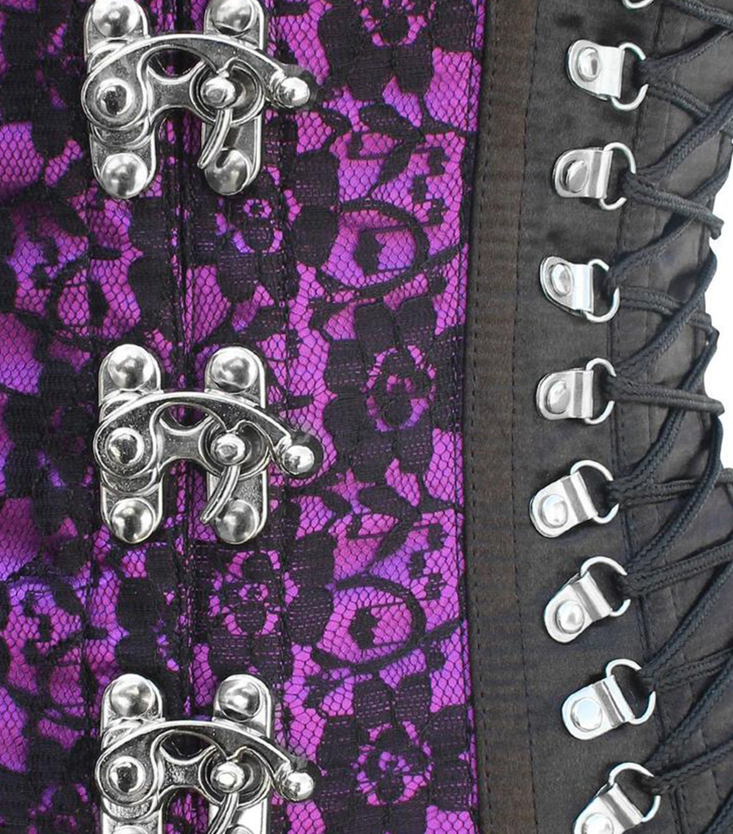 Black/Purple Waist Reducing Underbust Corset