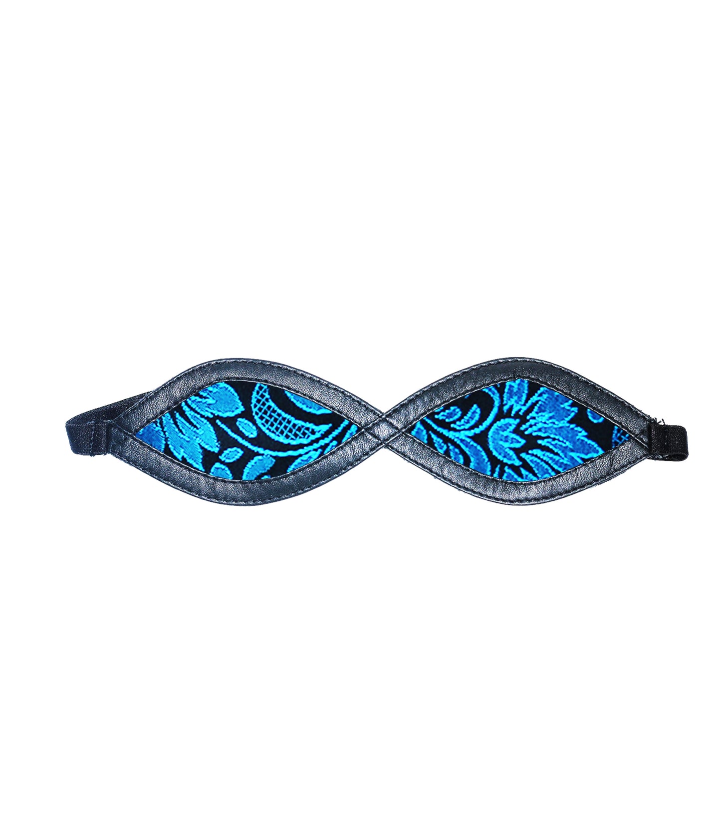 Turquoise brokaad figuur blind vouwen