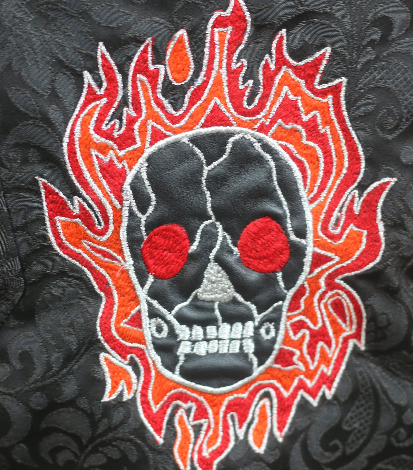 Skull Embroidered Brocade Ladies Jacket