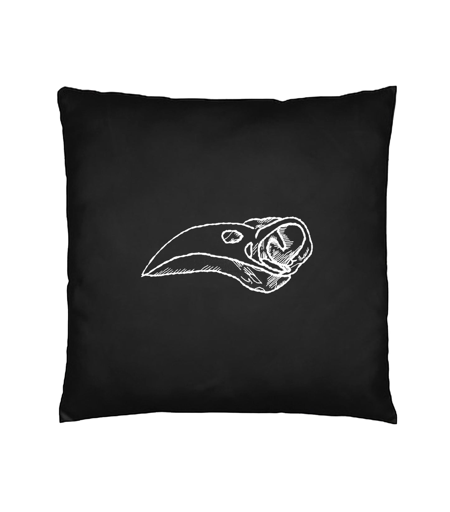 Raven Skull Hand Embroidery Cushion Cover