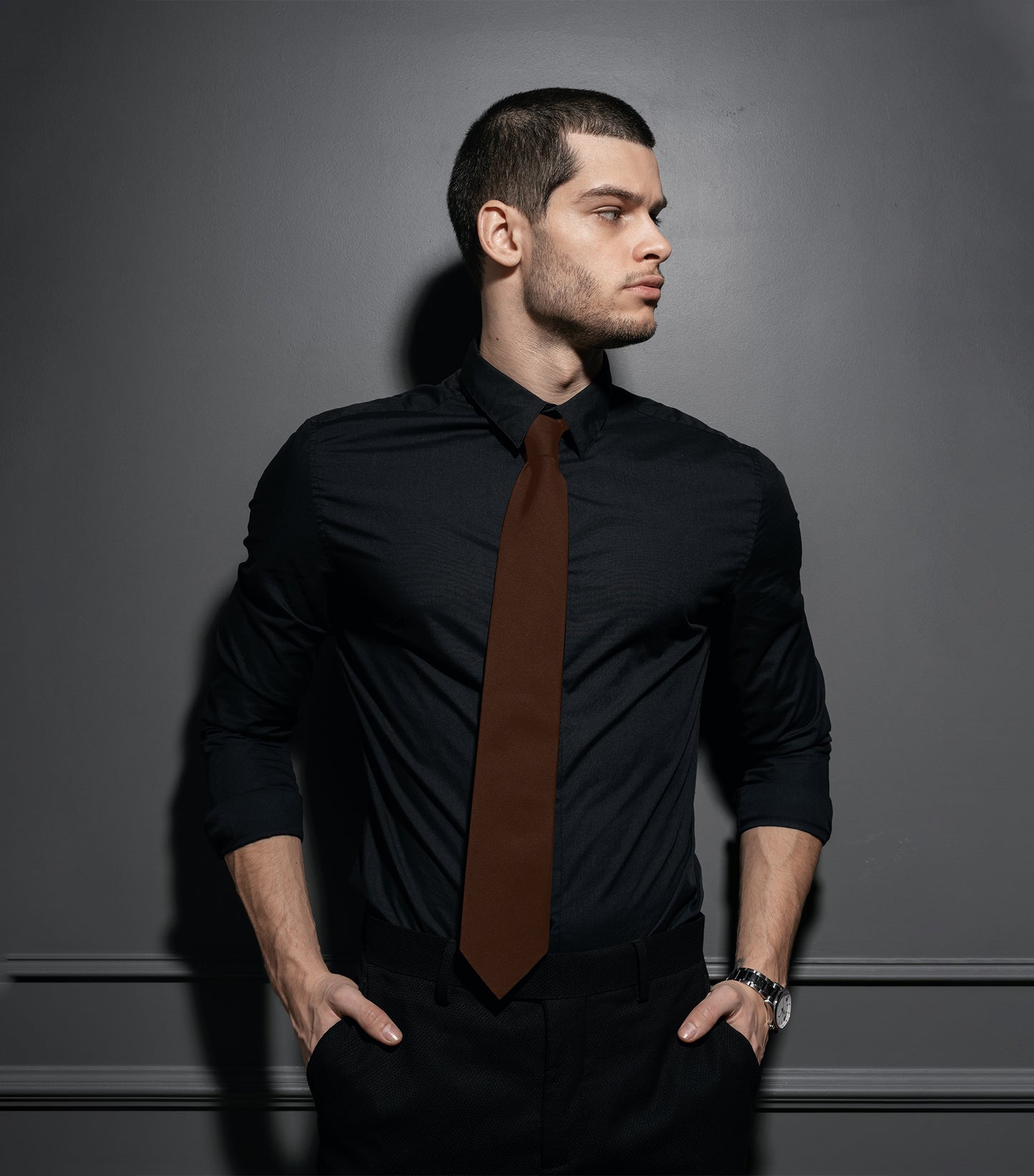 Brown Satin tie | high-quality necktie