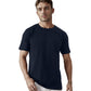 Blue Men's Round Neck Cotton T-shirt.