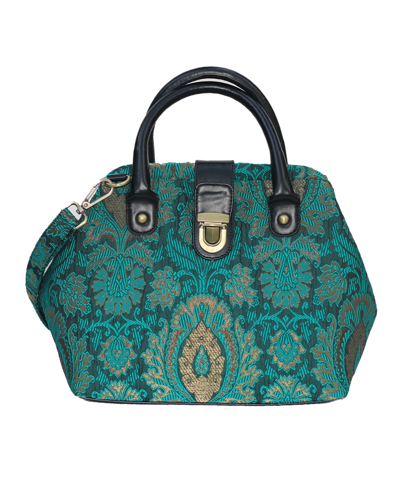 Mary Poppins Green Gold Jacquard  Handbags