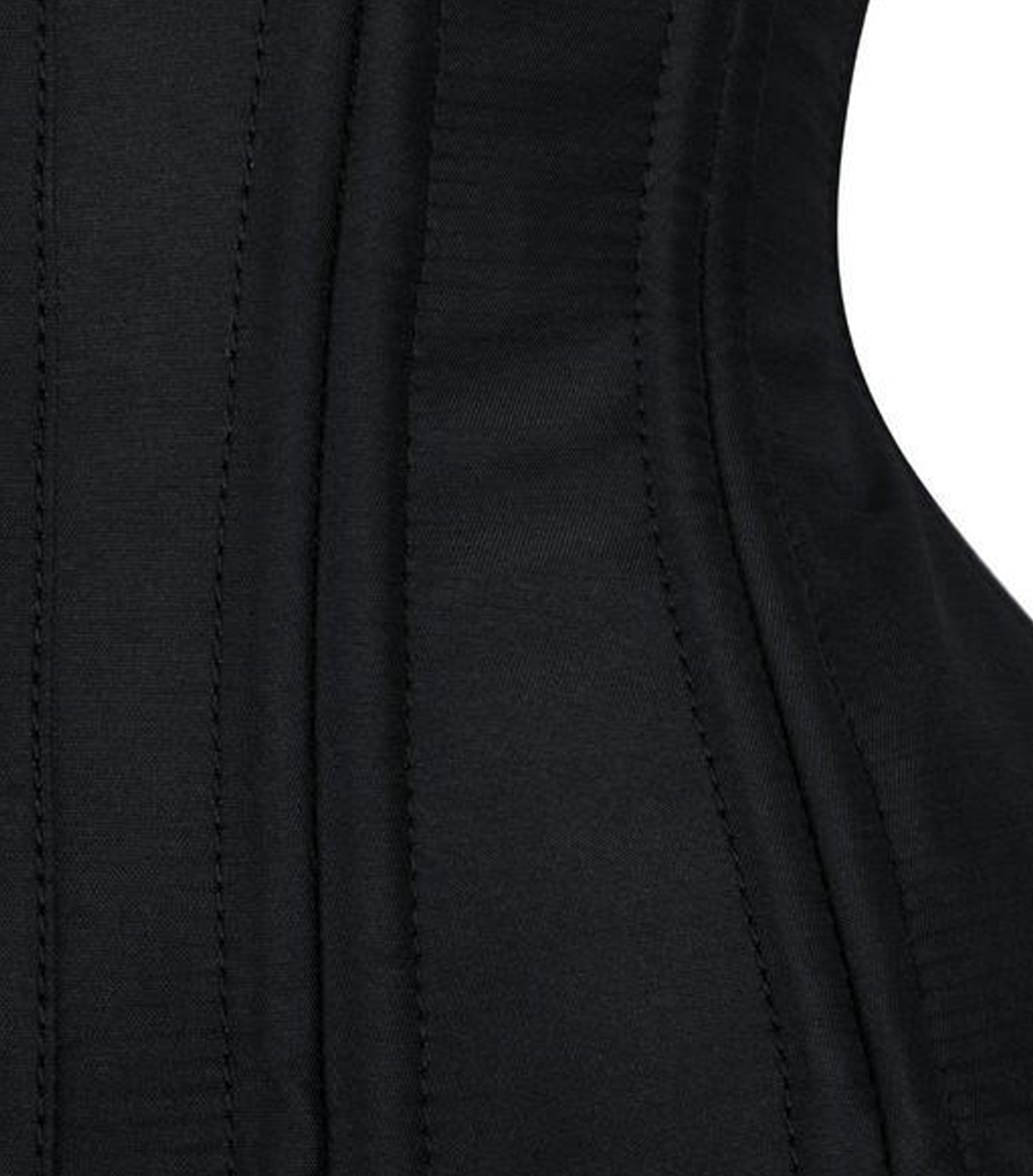 Black Satin Authentic Steel Boned Underbust  Waist Training Corset