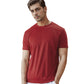 Red Men's Round Neck Cotton T-shirt.