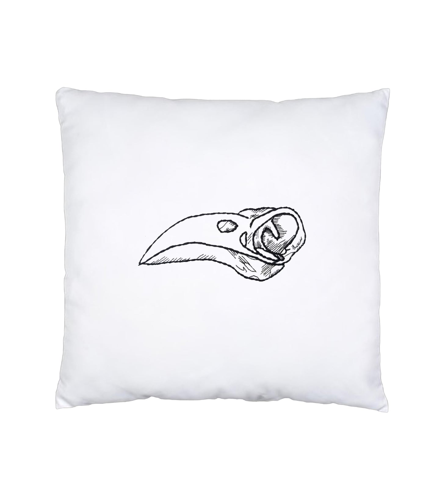 Raven Skull Hand Embroidery Cushion Cover
