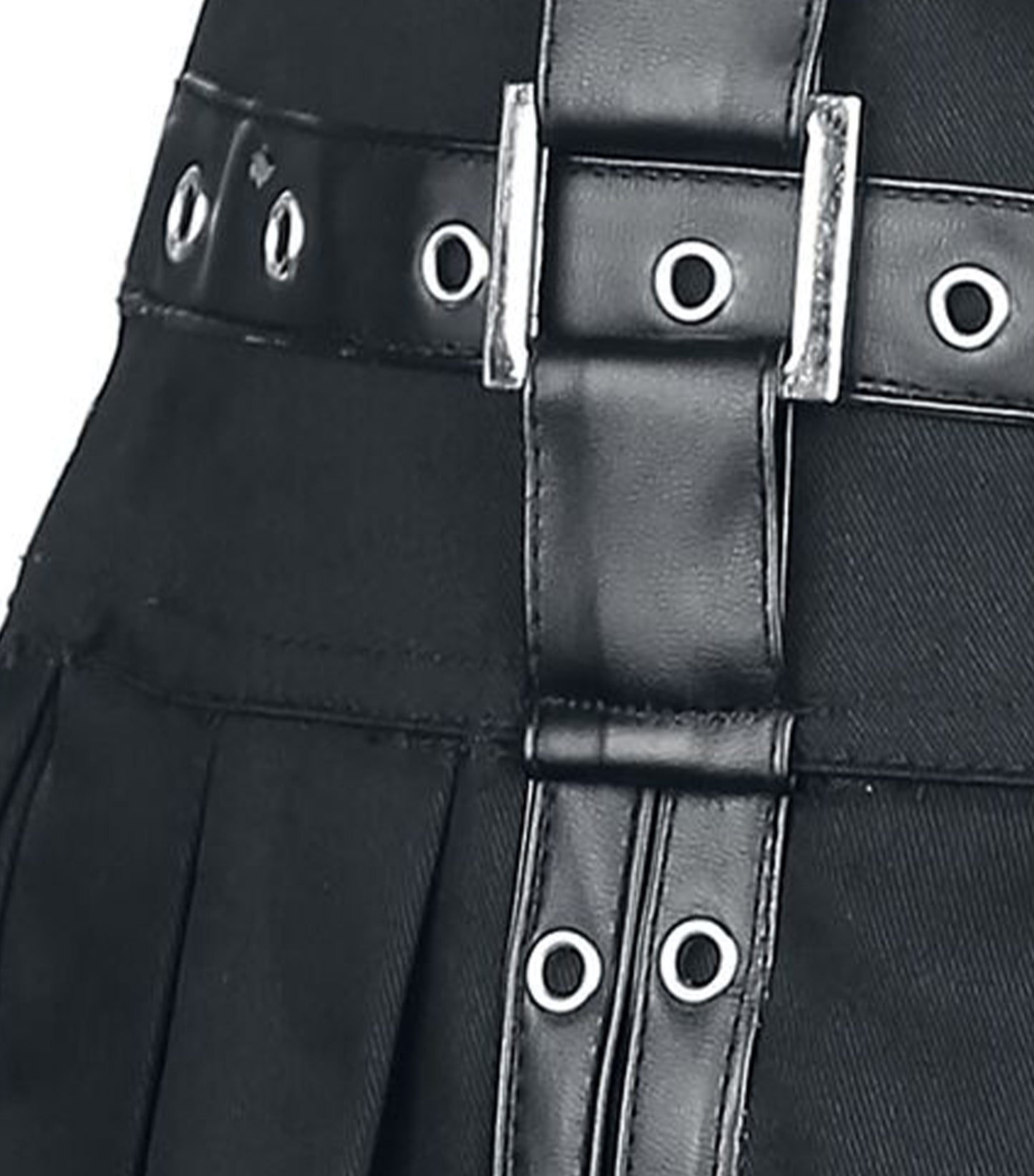 Darkened Edge Buckle Mini Skirt.