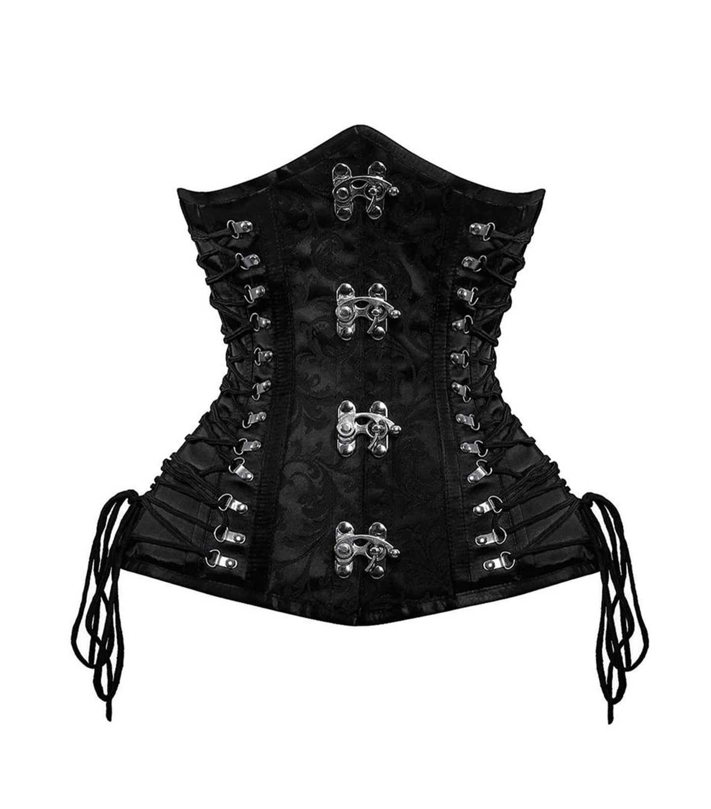 Black Brocade Waist Reducing Underbust Corset