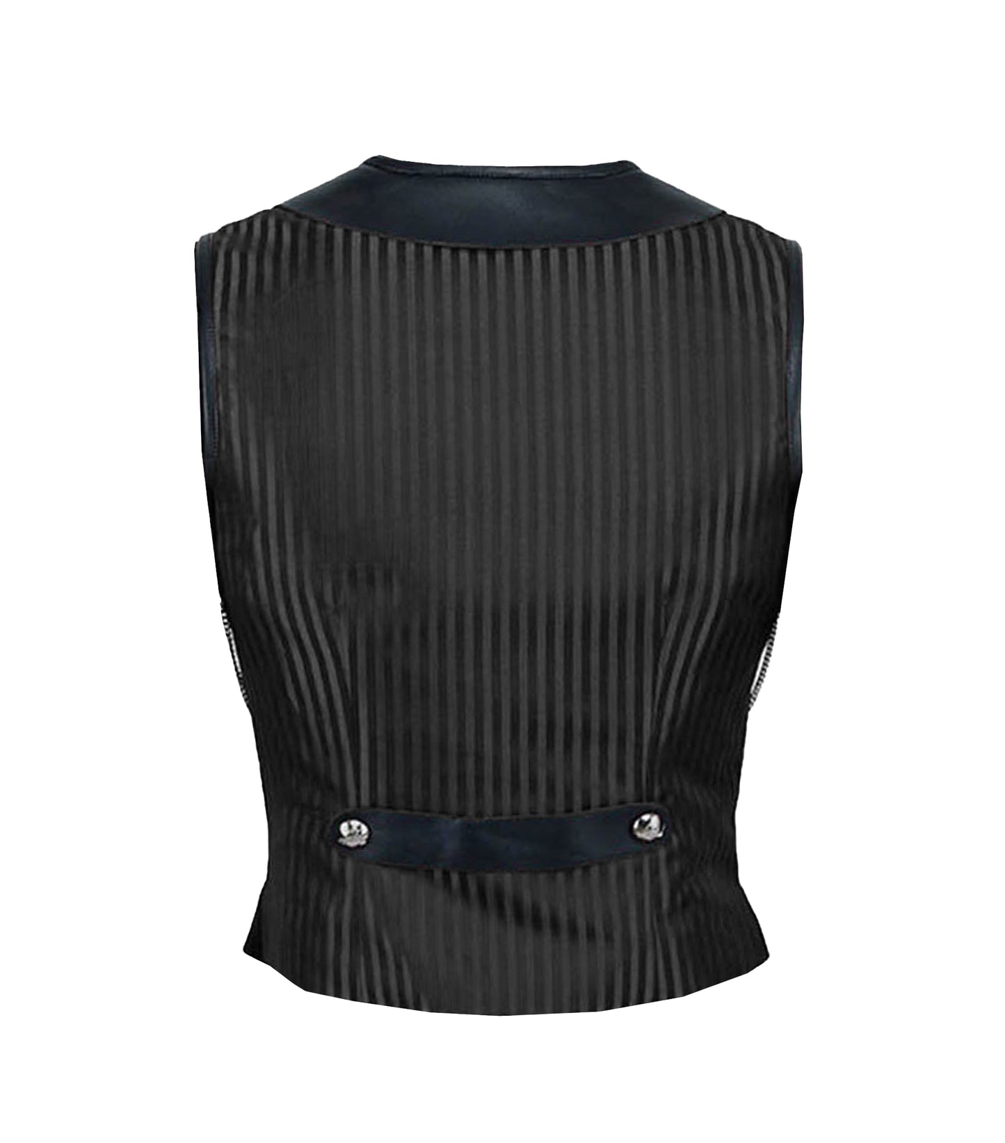 Stripes Brocade Silver Black Men's Waist Coat