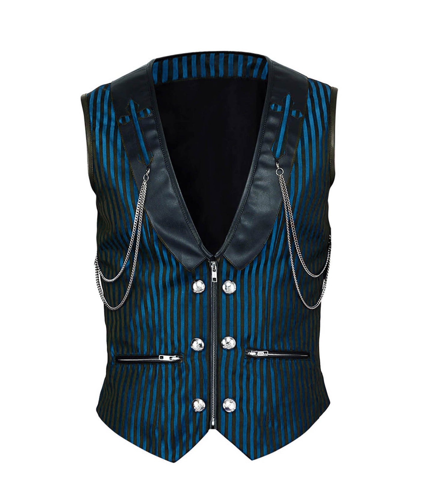 Stripes Brocade Gothic Men's Waist Coat