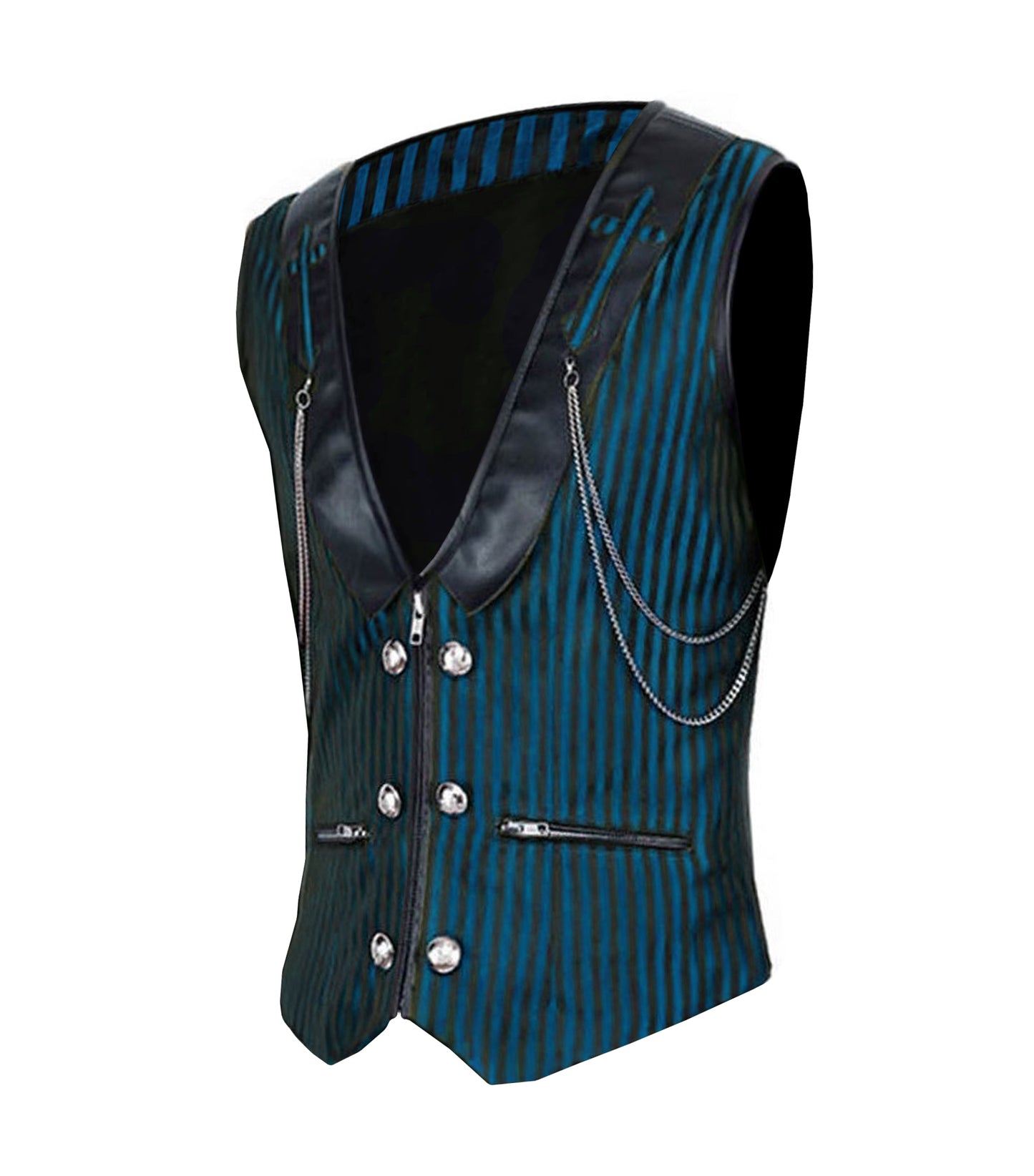 Stripes Brocade Gothic Men's Waist Coat