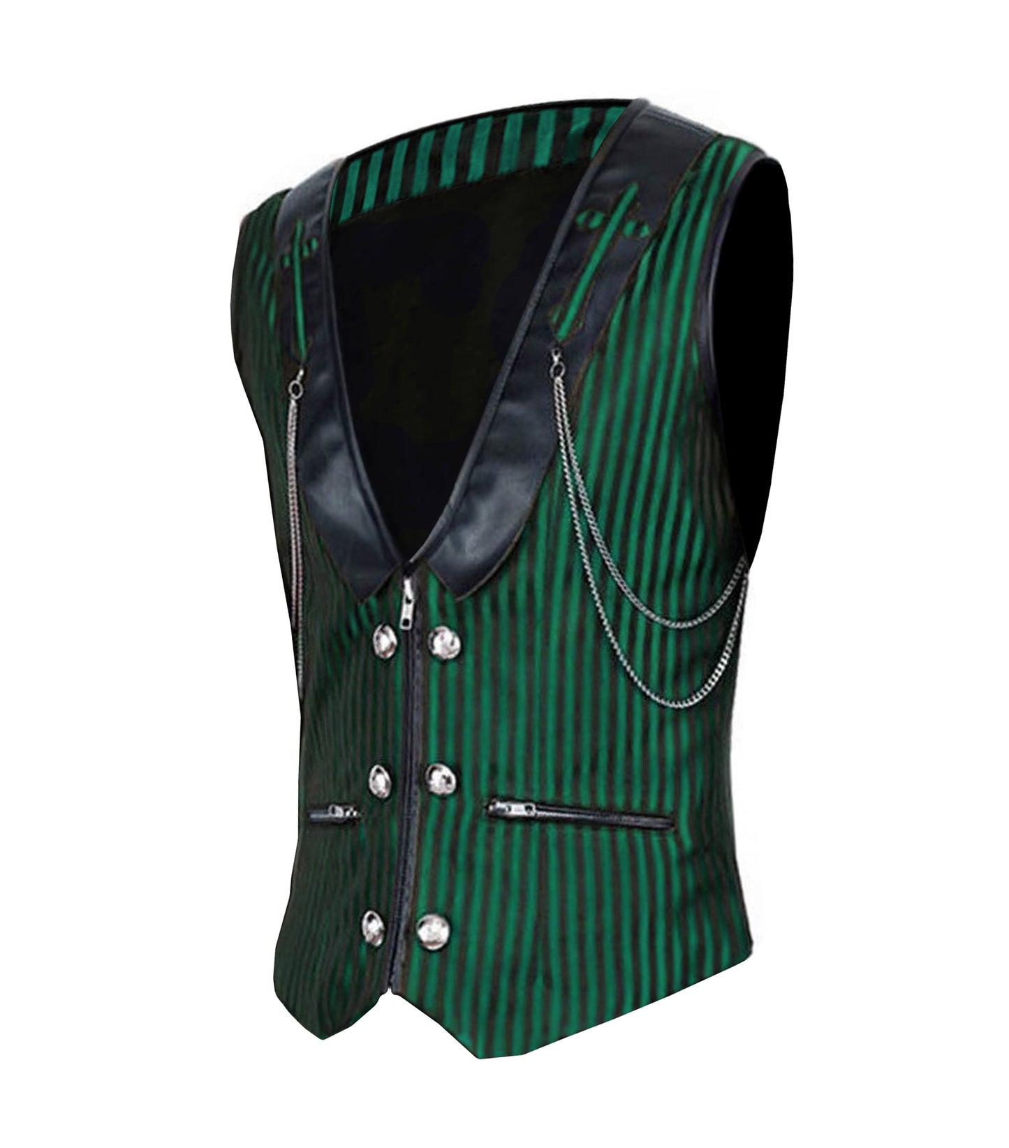 Stripes Brocade Gothic Men's Waist Coat