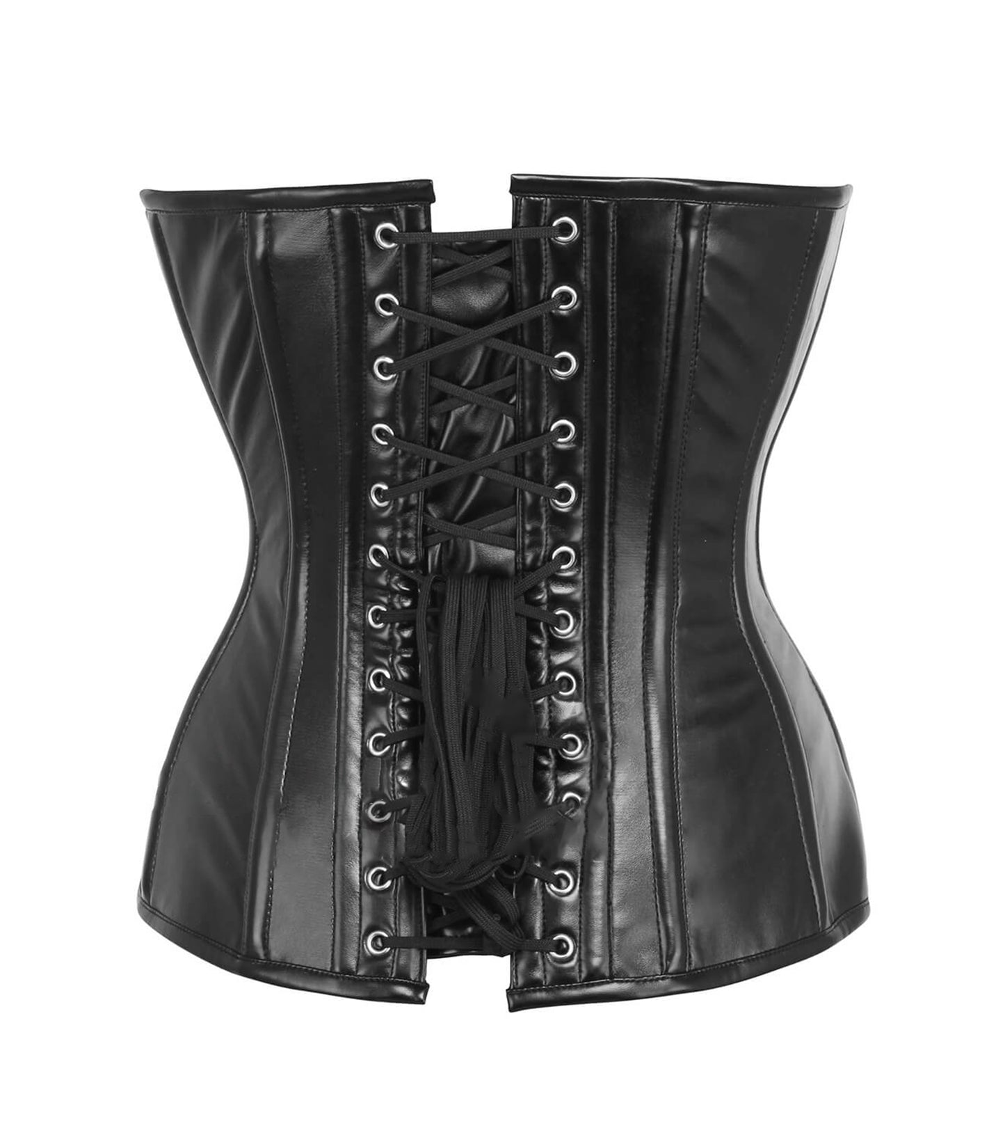Qhikiza Gothic PU Authentic Steel Boned Overbust Corset