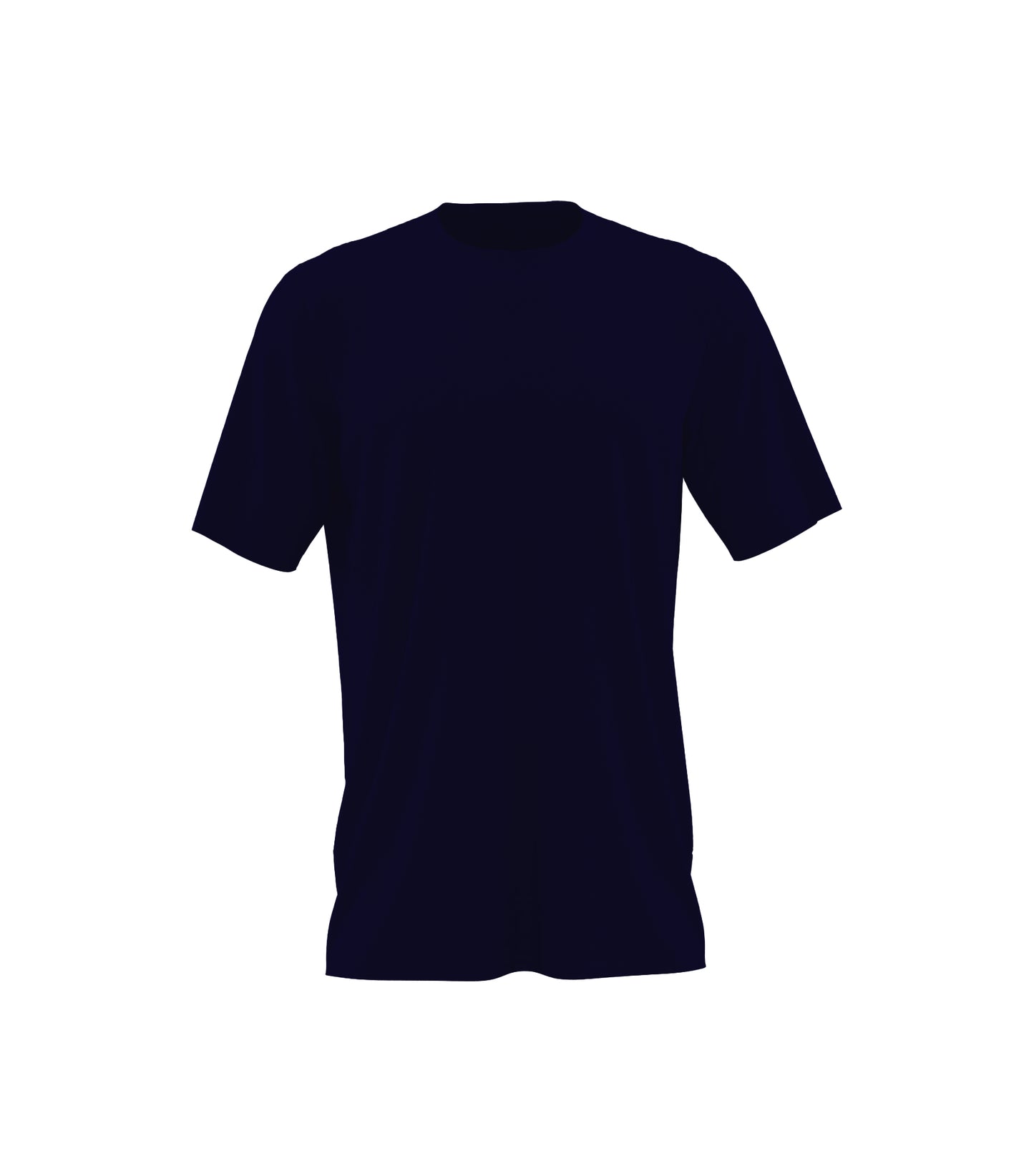 Blue Men's Round Neck Cotton T-shirt.