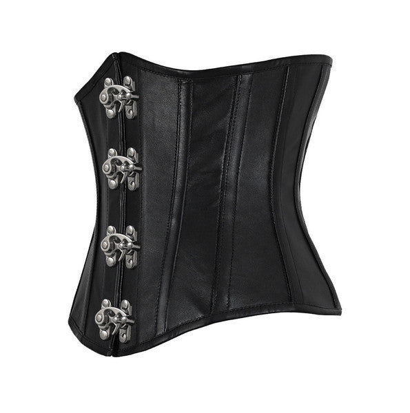 Genuine sheep nappa leather Steel Boned Waist Reducing Underbust Corset