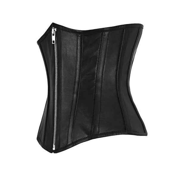 Genuine sheep nappa leather Steel Boned Waist Reducing Underbust Corset