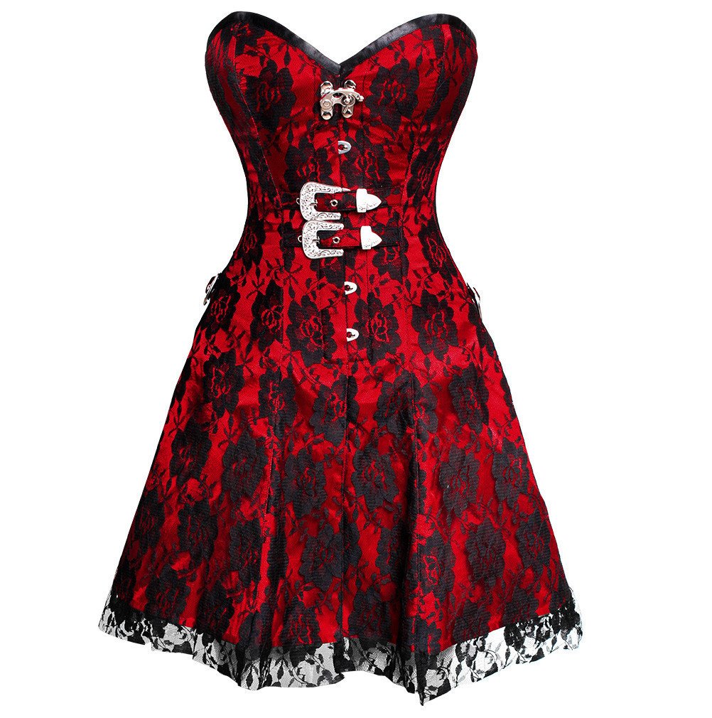 Lavish Hot Red Corset Dress Easto Garments