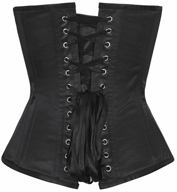 Fish Scales Beaded Black Overbust Corset