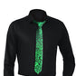 Green tie with elegant Black and green brocade Vc200 | high-quality necktie