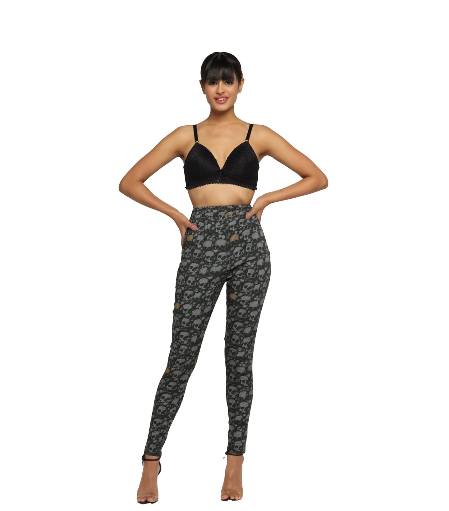 Grey Skull printed Trouser