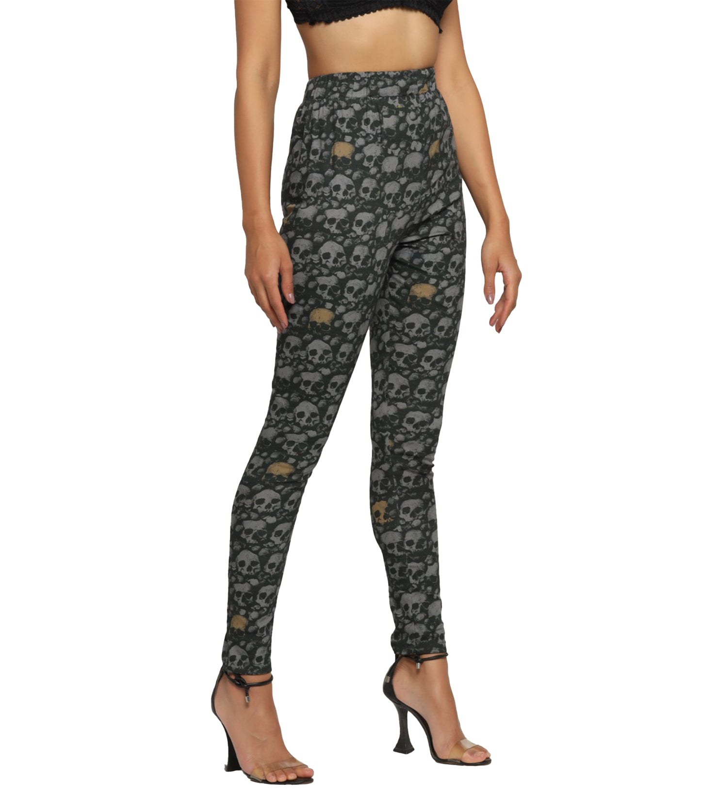 Grey Skull printed Trouser