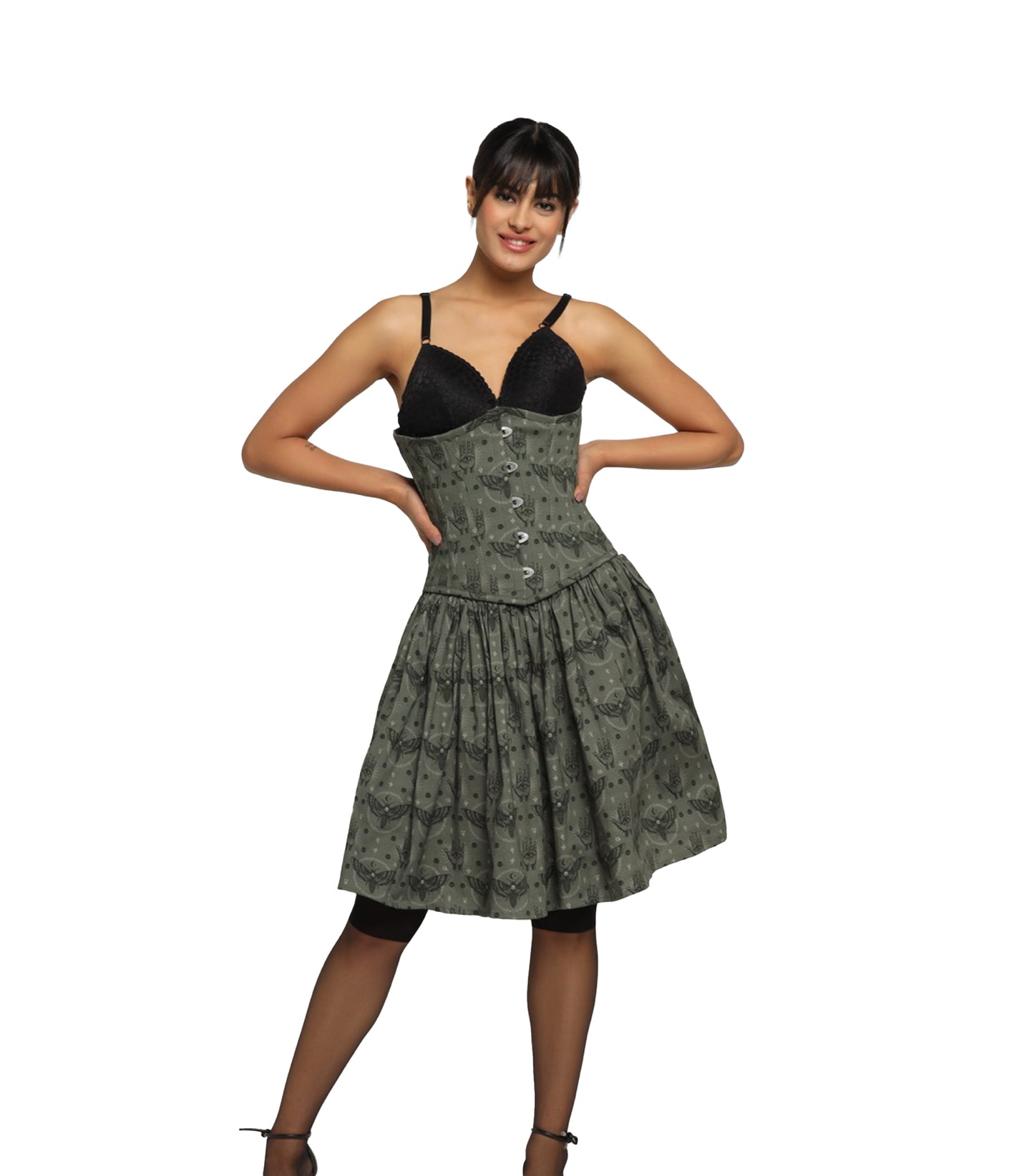Evil Eye Bees Printed Corset Dress Wholesale
