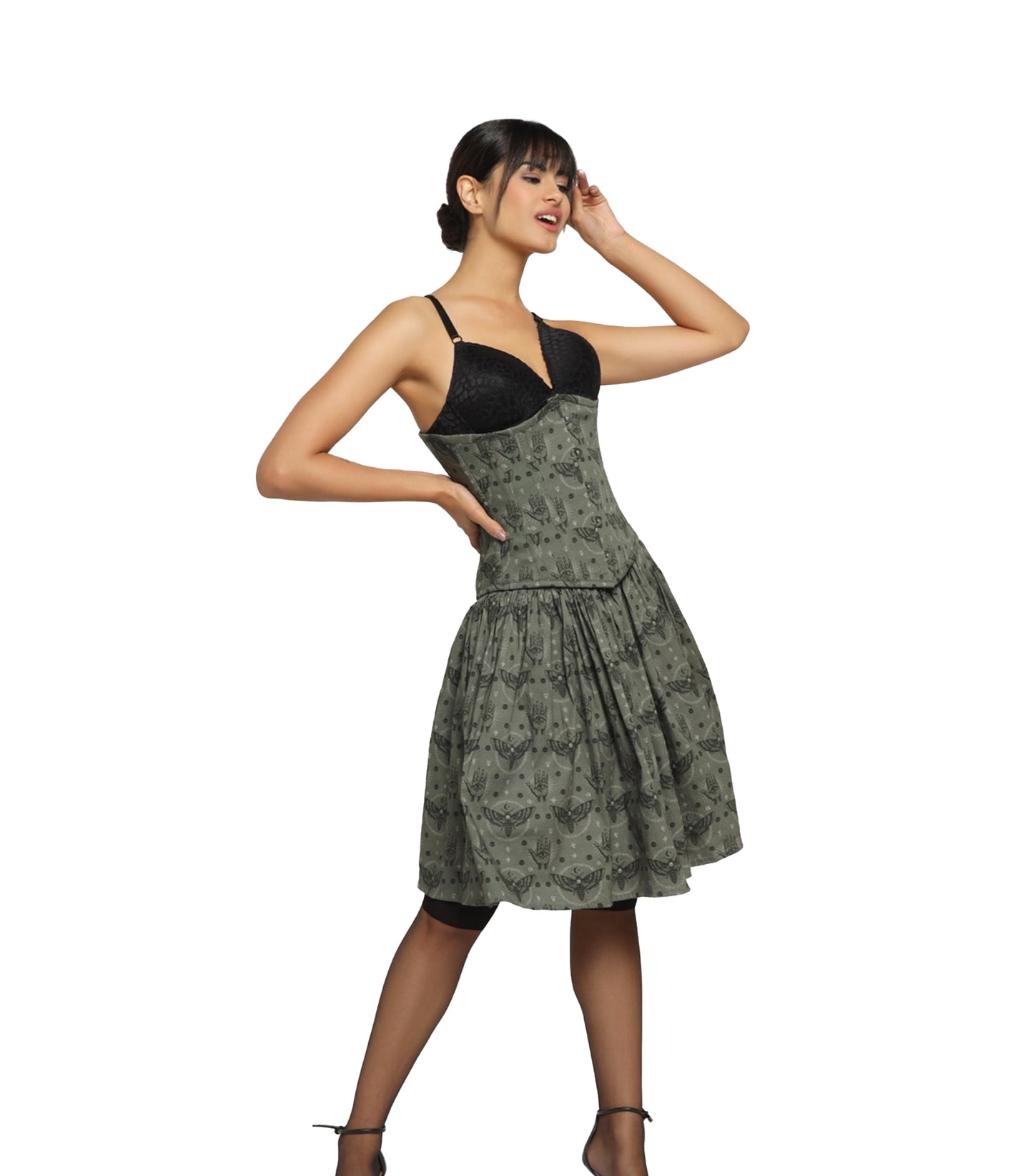 Evil Eye Bees Printed Corset Dress Wholesale