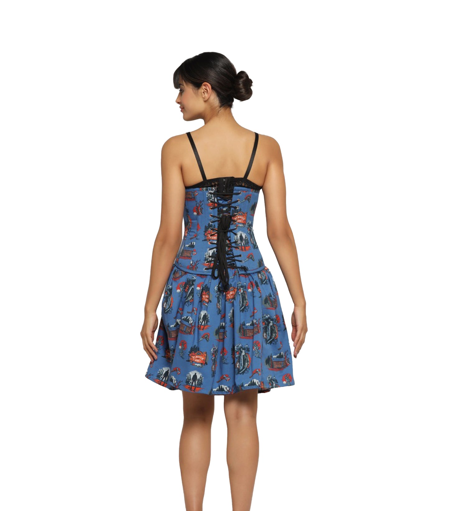 Killer printed Waist Reducing Underbust Corset Dress
