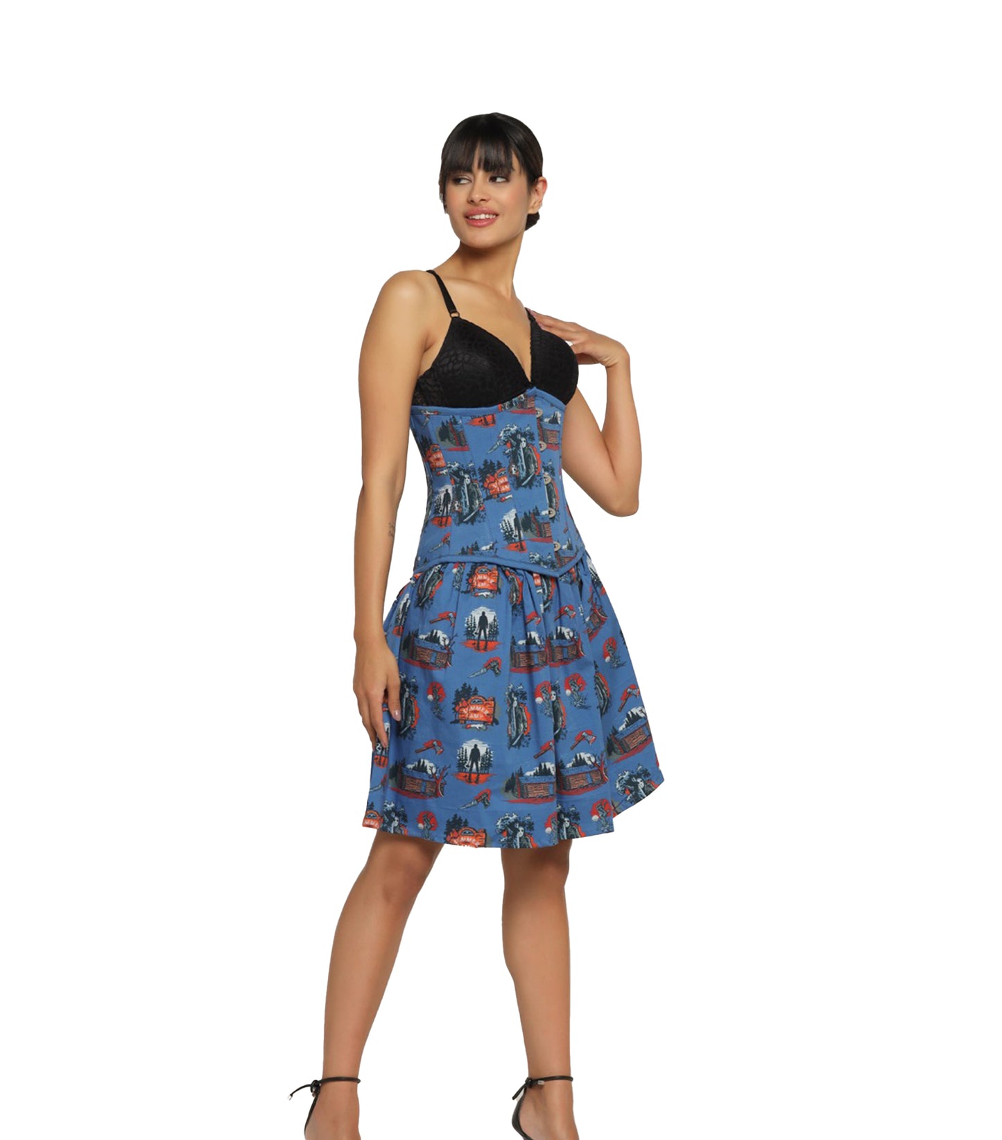 Killer printed Waist Reducing Underbust Corset Dress