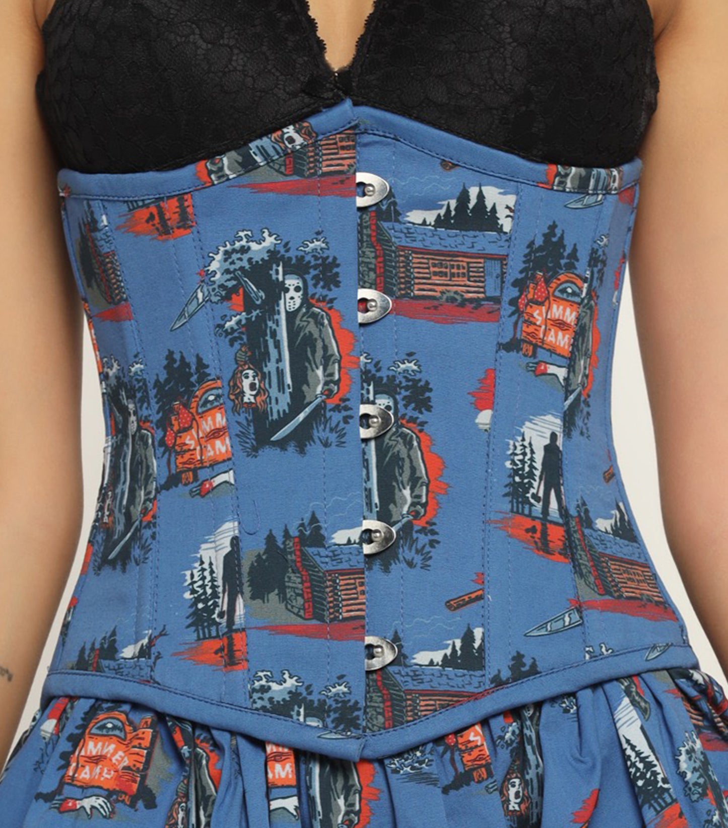 Killer printed Waist Reducing Underbust Corset Dress