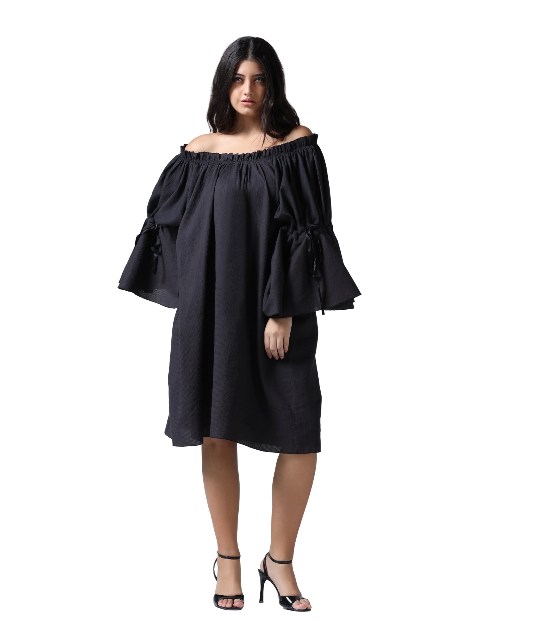 Black Cotton Knee length Chemises Dress Wholesalenext Black Cotton Knee length Chemises Dress Wholesalenext