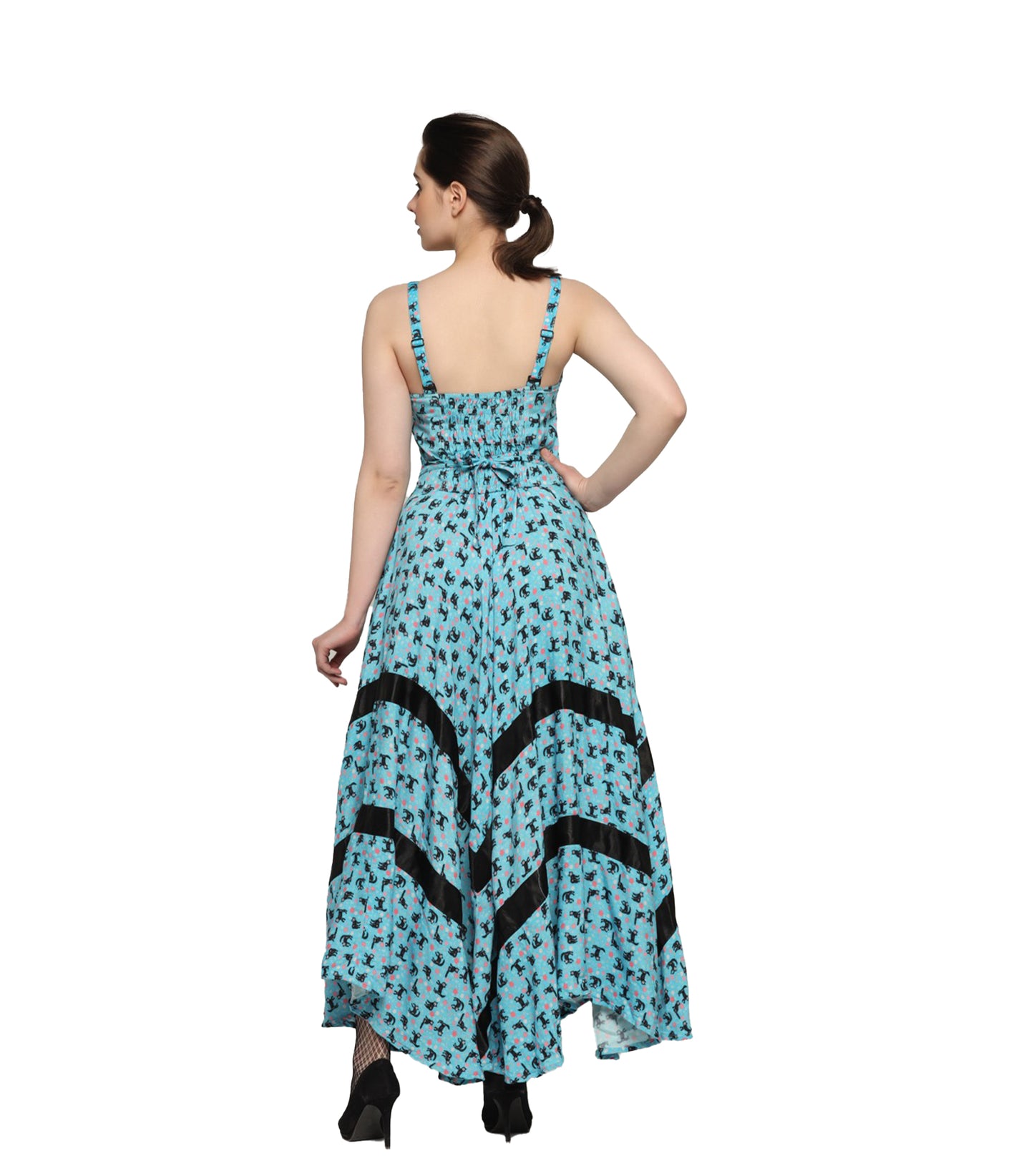 Cat printed Ladies  Long Dress