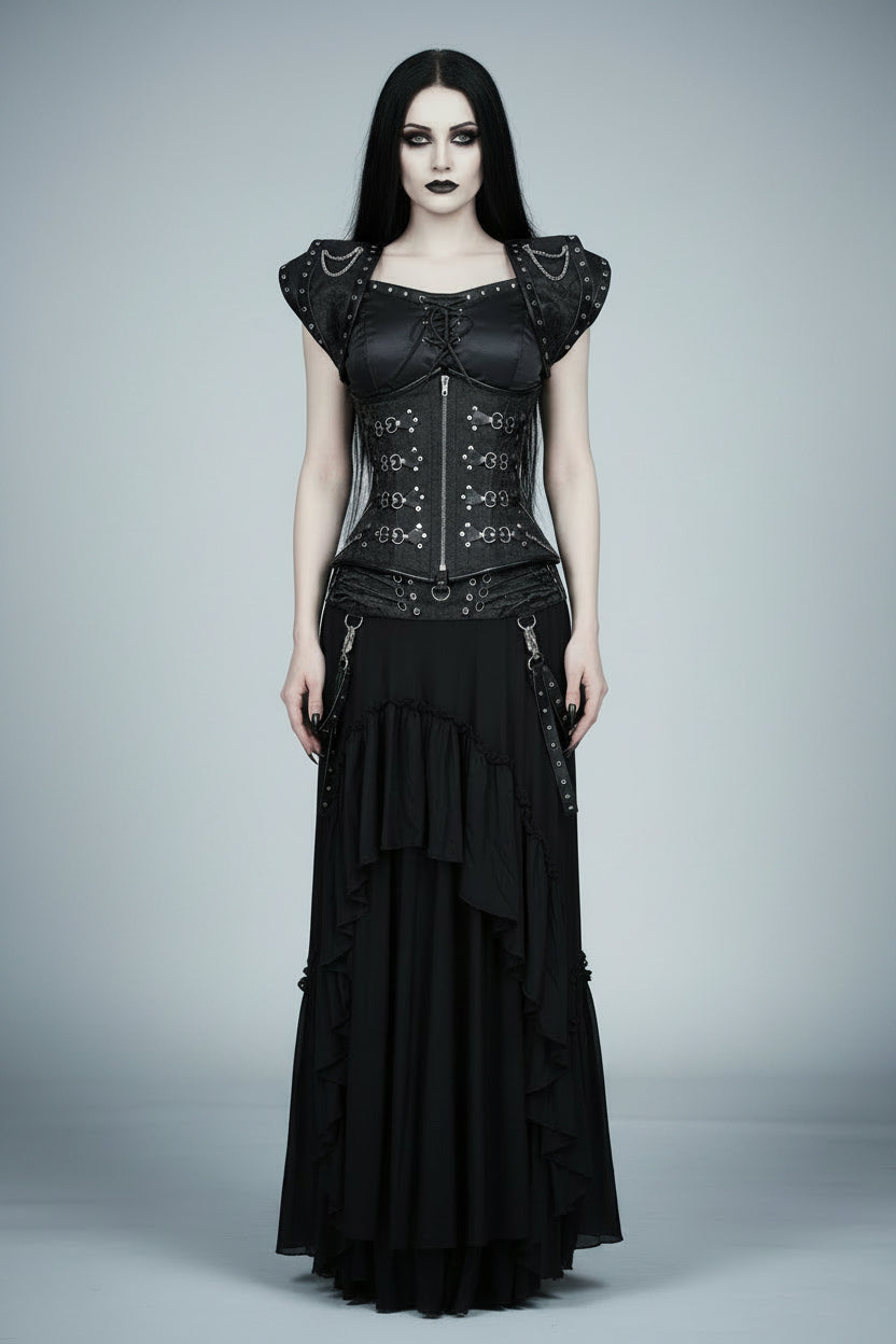 Dark Gothic Authentic Steel Boned Underbust Corset Dress – Wholesalenext