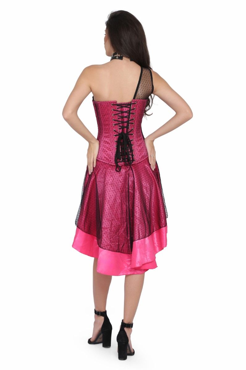 Authentisches Überbrustkorsettkleid mit Stahlstäben und einem Schultergurt