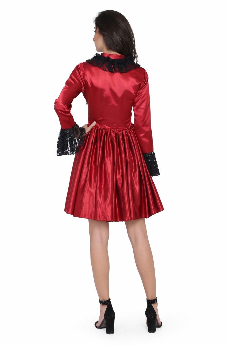 Ladies Laced Gothic Red Dress Easto Garments