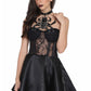 Ladies black mesh gothic one piece dress