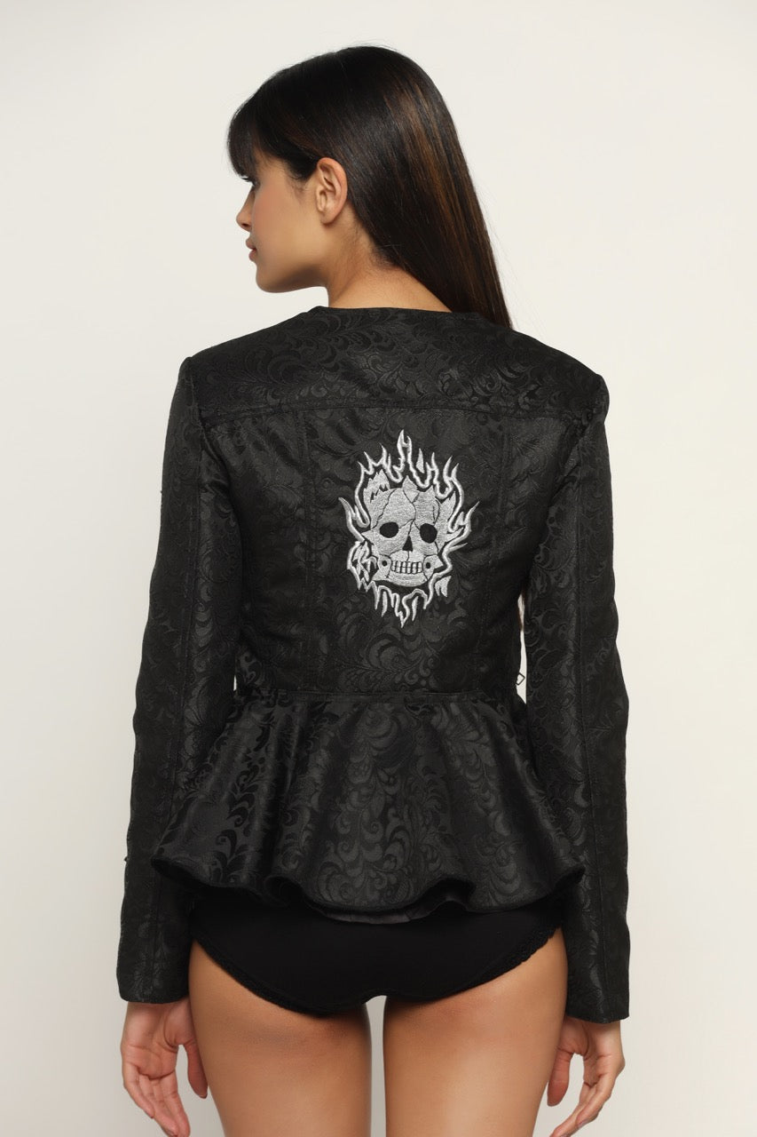 Skull Embroidered Ladies Jacket
